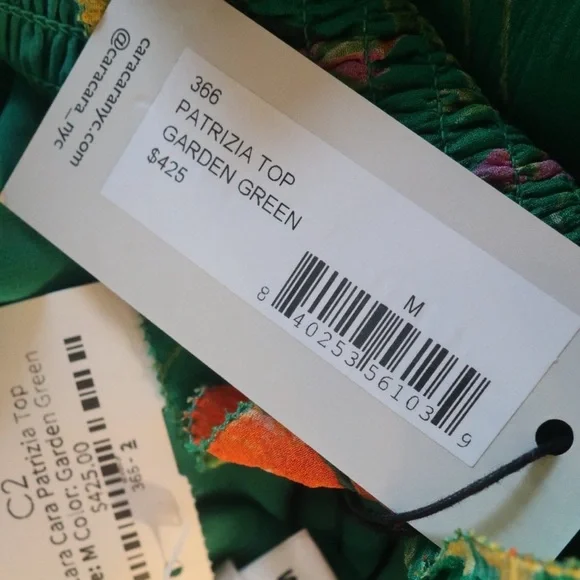 Women’s Cara Cara Patricia Garden Green Top Blouse Medium $425 NWT - Picture 9 of 9